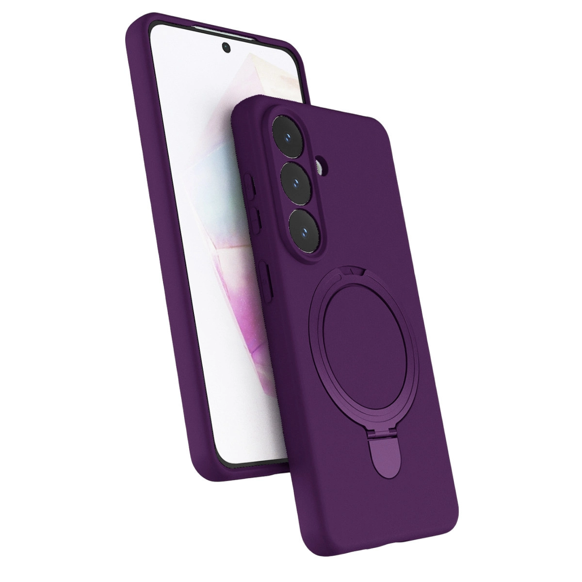 NEWFACE Samsung Galaxy S26 Plus Uyumlu Regal Magsafe Standlı Kapak Telefon Kılıfı Derin Mor