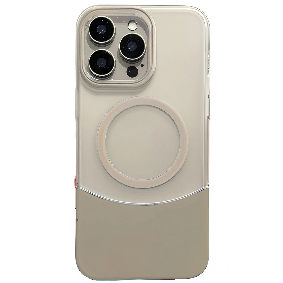 NEWFACE iPhone 16 Pro Uyumlu Velar Magsafe Kapak Telefon Kılıfı Natural Grey