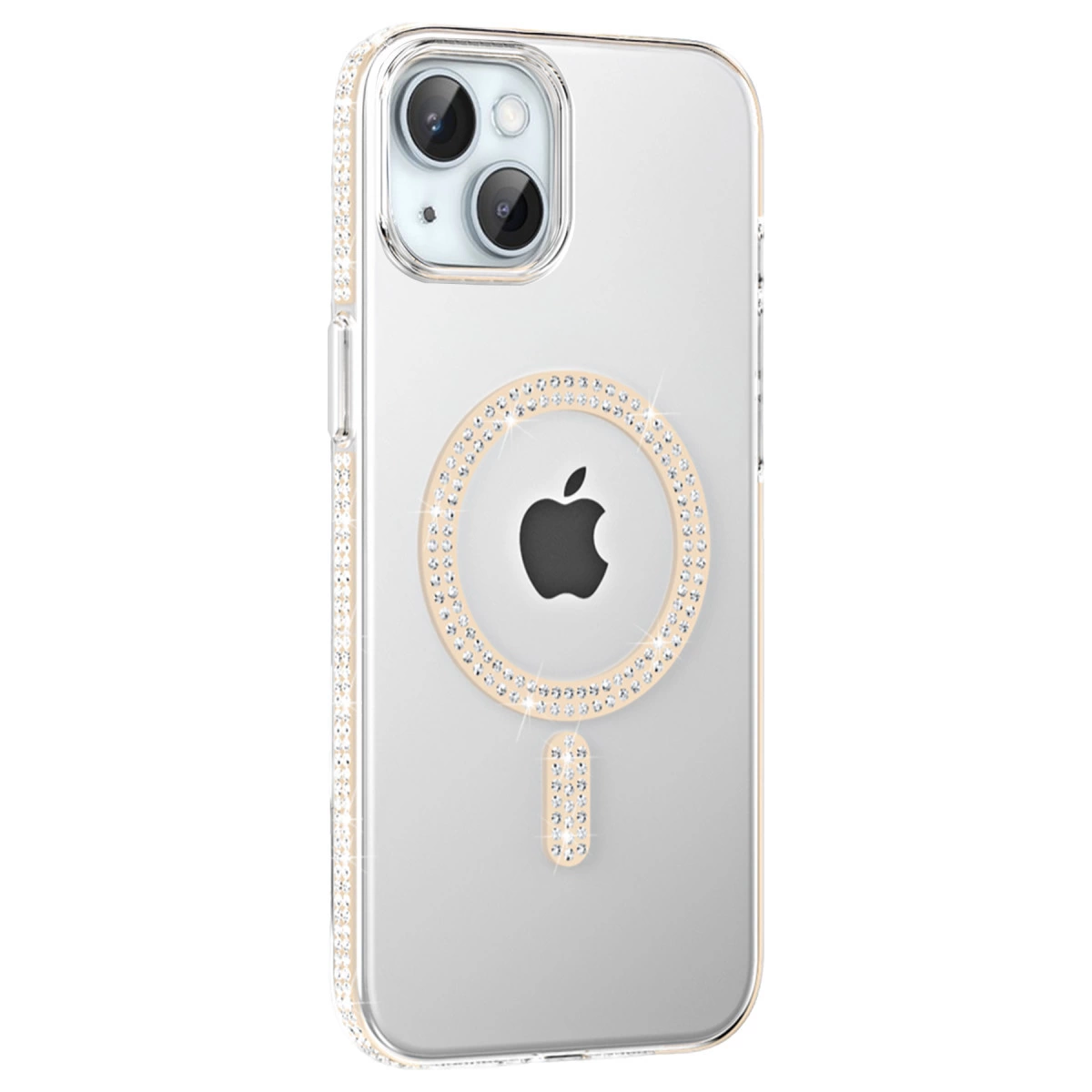 NEWFACE iPhone 14 Uyumlu Move Taşlı Magsafe Kapak Telefon Kılıfı Pembe