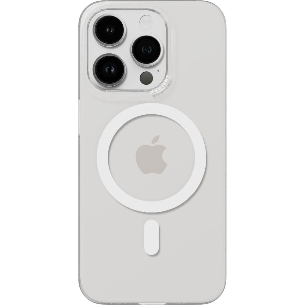 Ein durchsichtiger Handyhülle mit einem Apple-Logo und Magnetring.