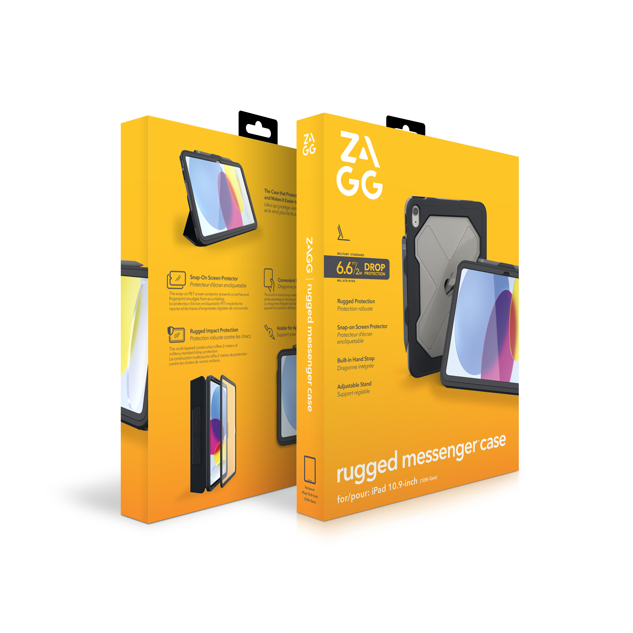 ZAGG Rugged Messenger Hülle für iPad 10.9 Zoll, mit Displayschutz.