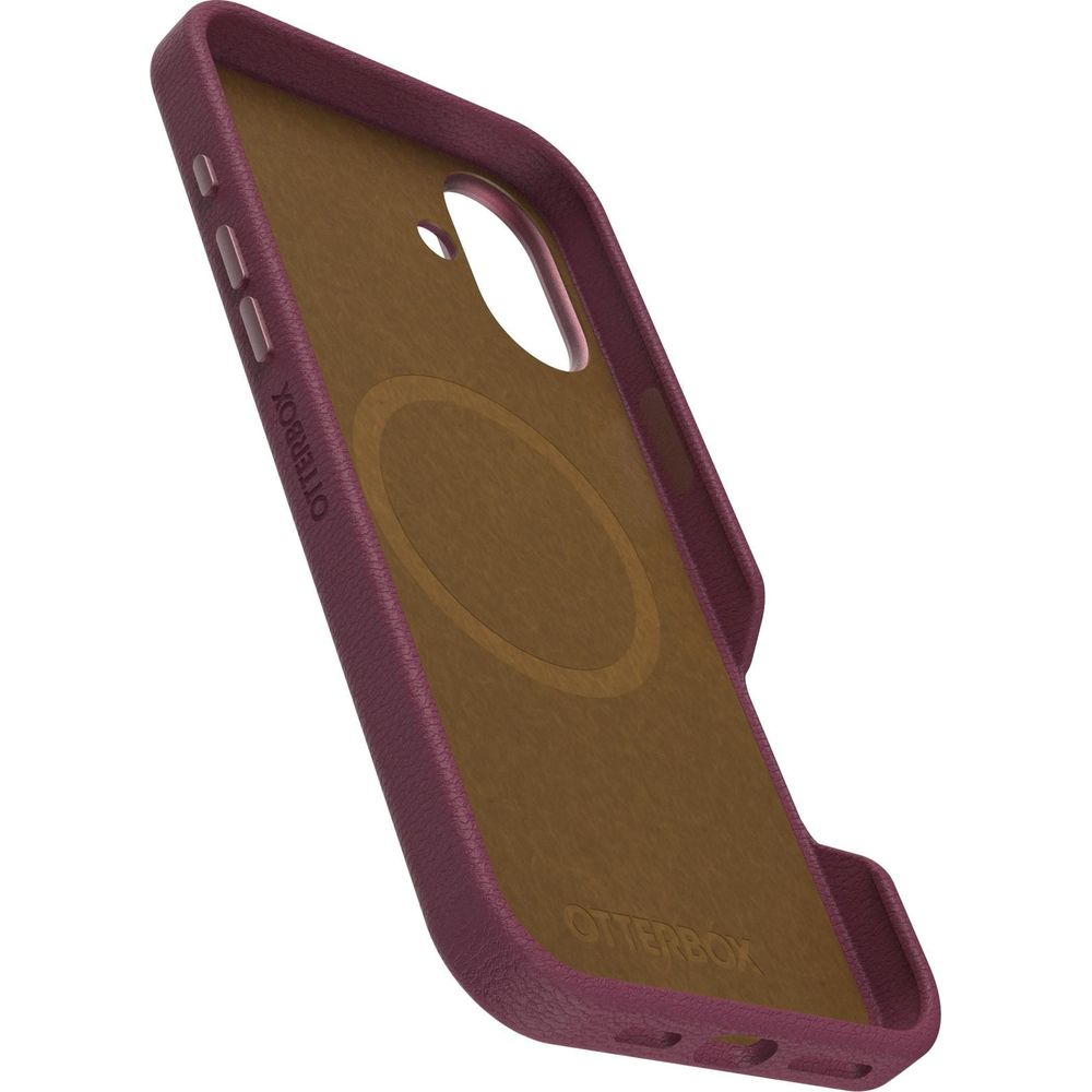 Custodia viola Otterbox, interno simil-legno con cerchio.
