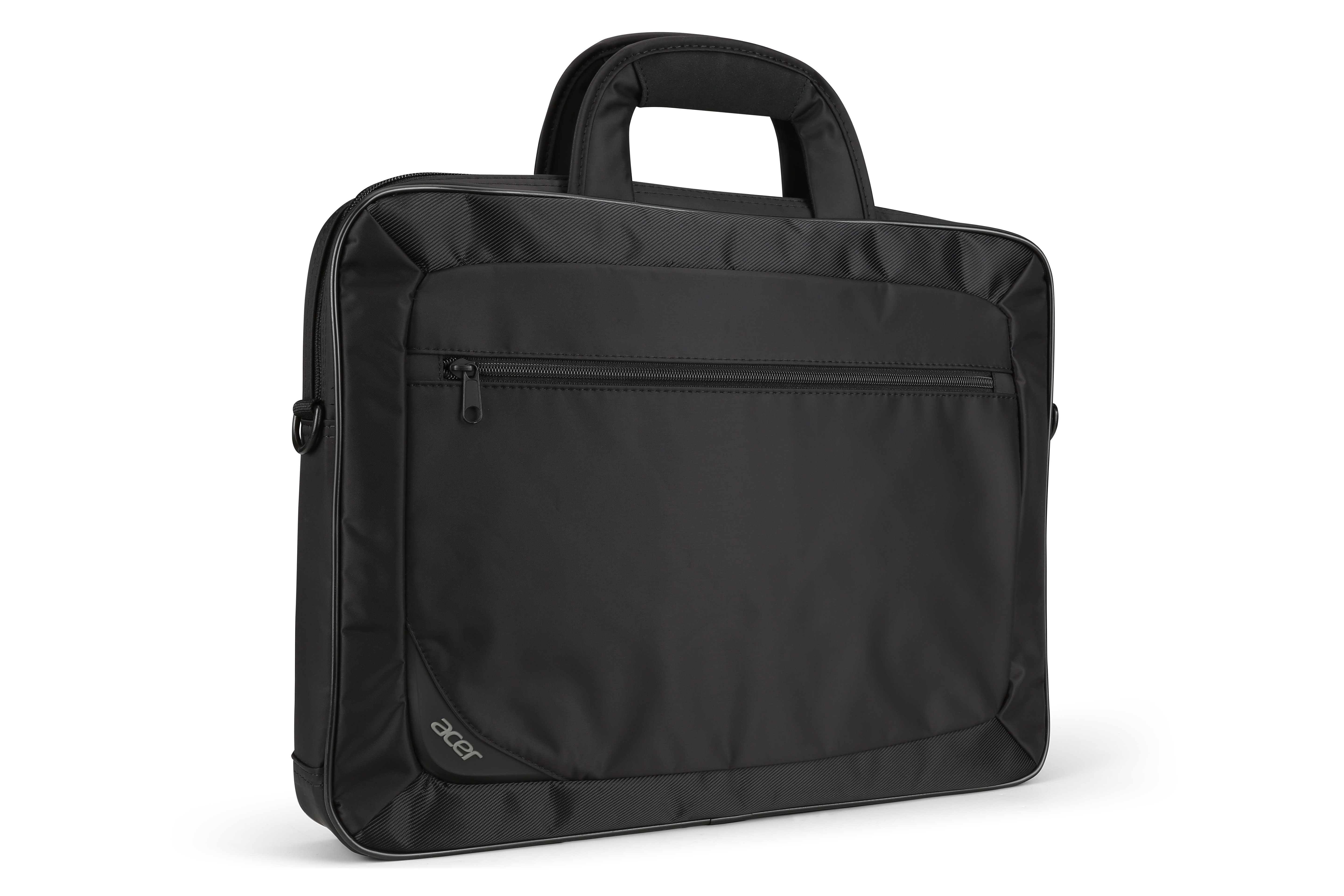 Sacoche noire pour ordinateur portable avec poignée, fermeture éclair et logo Acer.