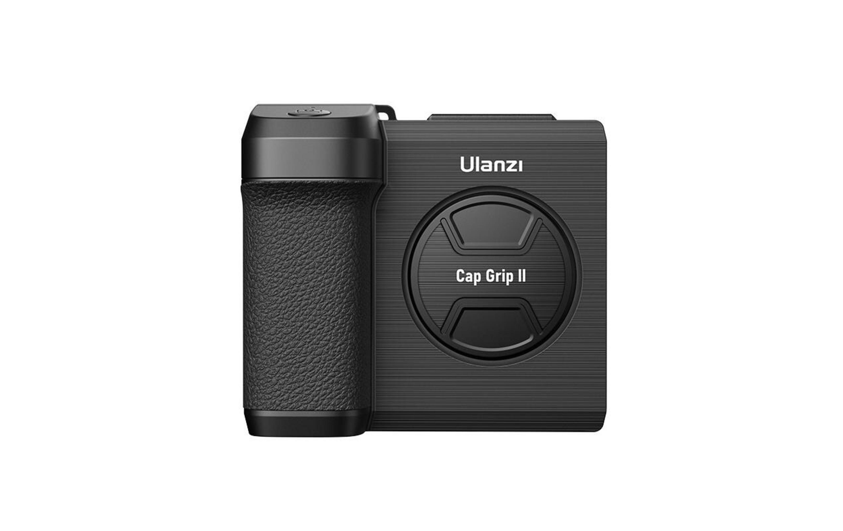 Zwarte cameragrip met "Ulanzi" en "Cap Grip II" tekst.
