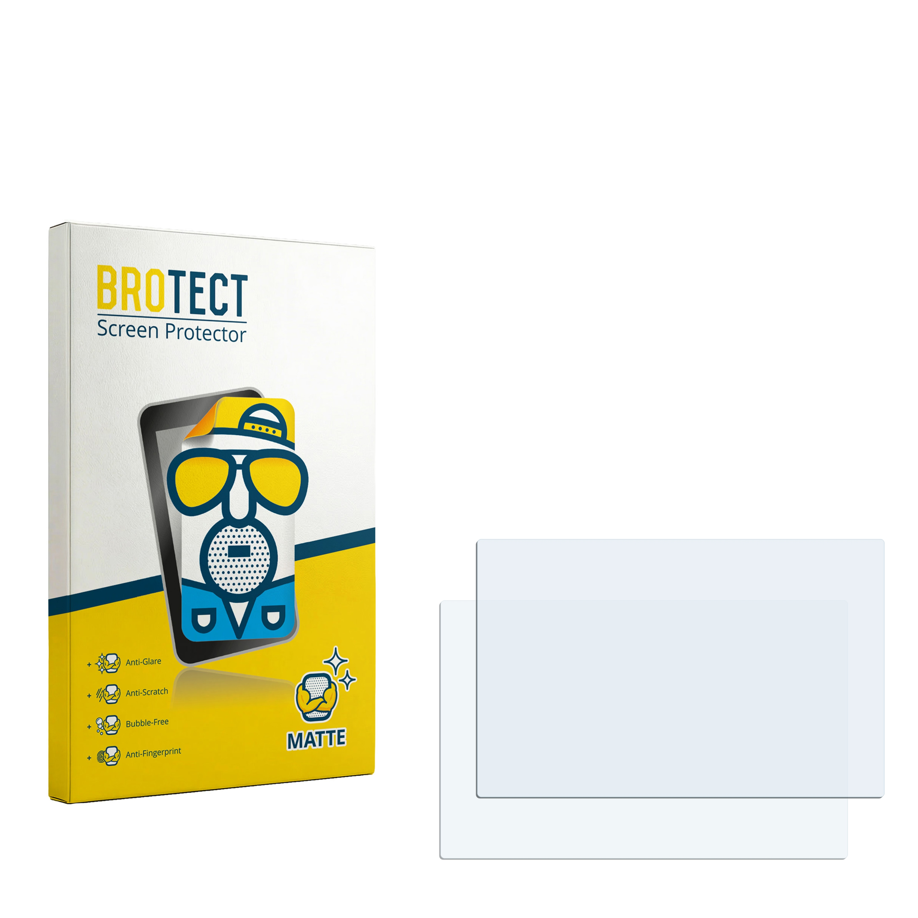 Verpackung für BROTECT Displayschutzfolie mit zwei Folien.