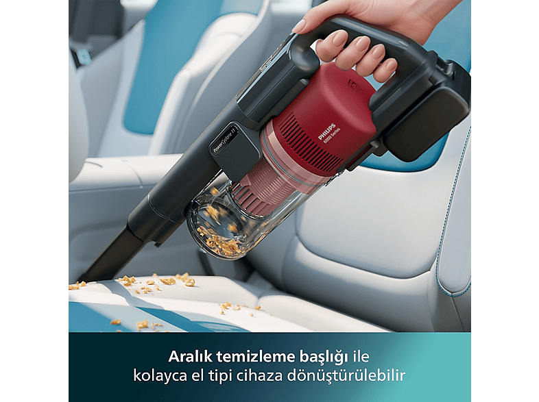 PHILIPS 6000 Series XC6552/01 Şarjlı Dikey Süpürge Kırmızı Fiyat