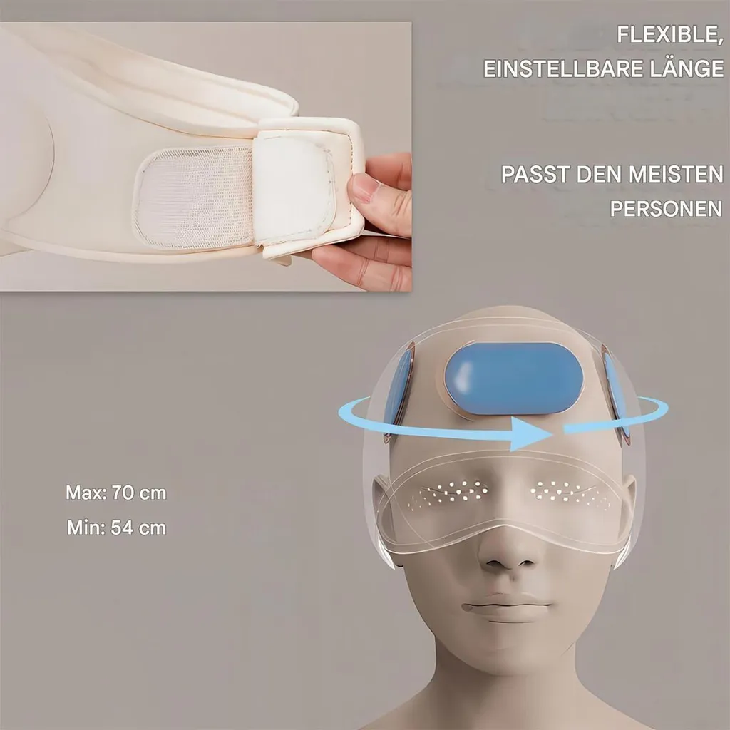 Ein verstellbarer Helm für Kopfumfänge von 54-70 cm.