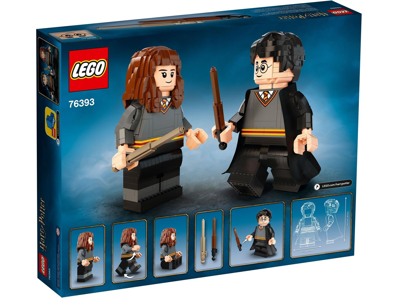 LEGO Harry Potter: Hermine und Harry als Bausätze. Mit Zauberstäben.