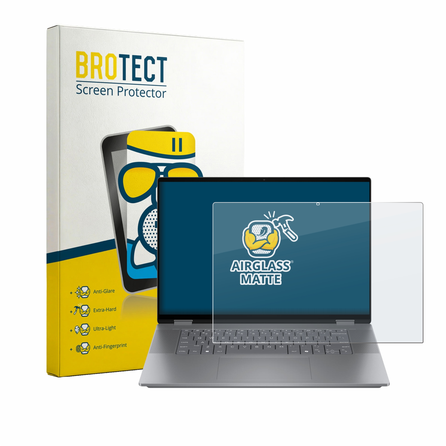 BROTECT Displayschutzfolie für Laptops mit "AIRGLASS MATTE" Aufdruck.