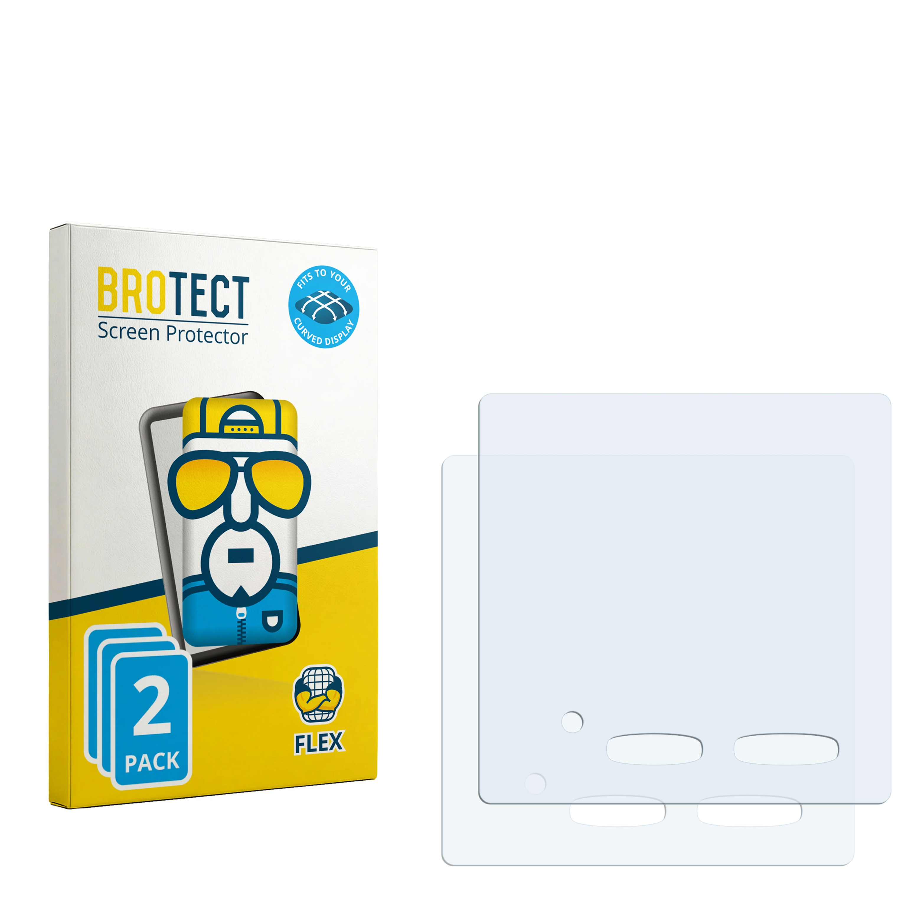 BROTECT Displayschutzfolie 2er Pack mit einer Comicfigur.