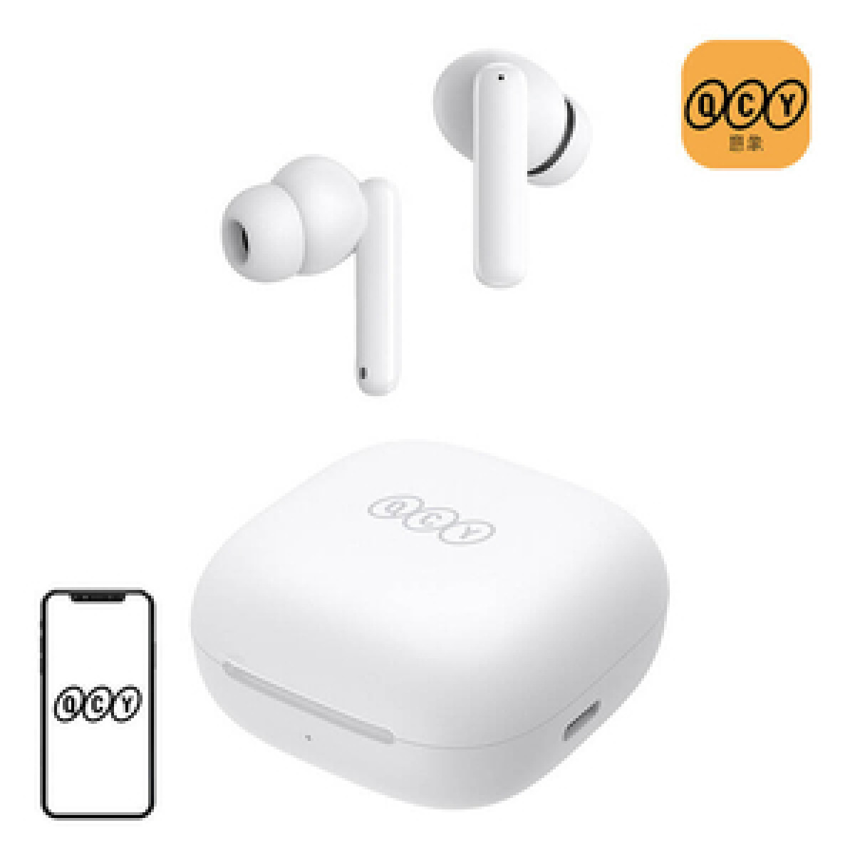 QCY T13 ANC 4 Mikrofon Bluetooth 5.3 Aktif Gürültü Engelleyici Kablosuz Kulak İçi Kulaklık Beyaz