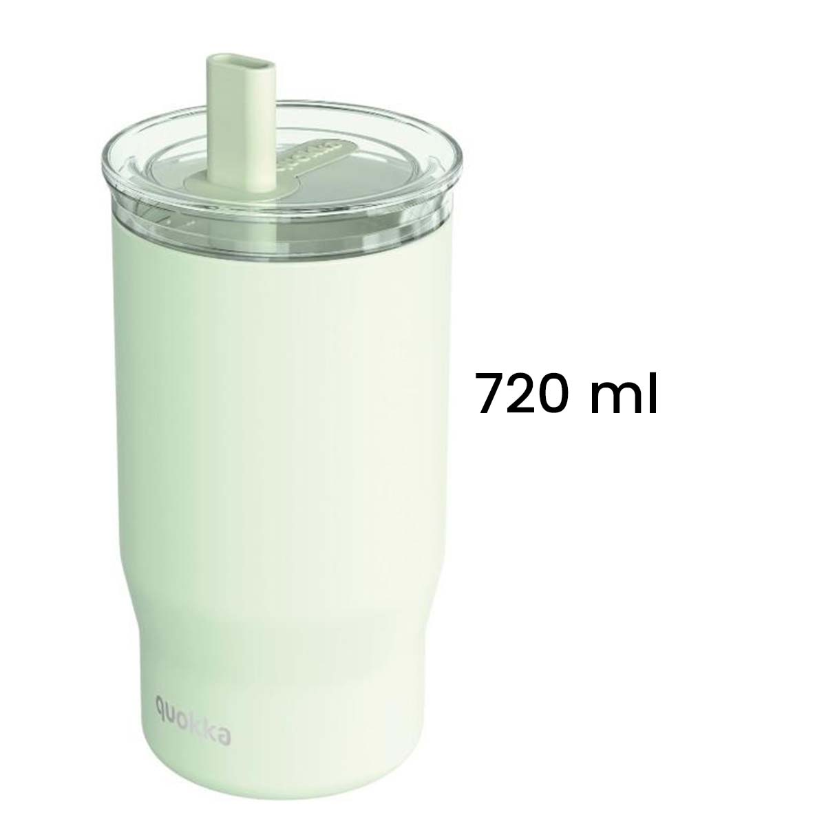 Bicchiere opaco pallido con cannuccia e coperchio, 720 ml.