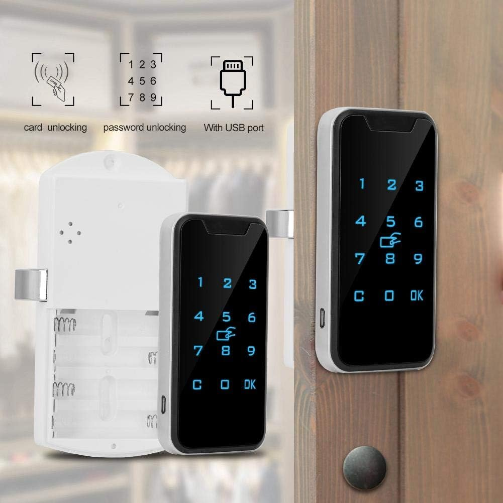 Digitale Türschlösser mit Tastatur, Kartenleser und USB-Anschluss.