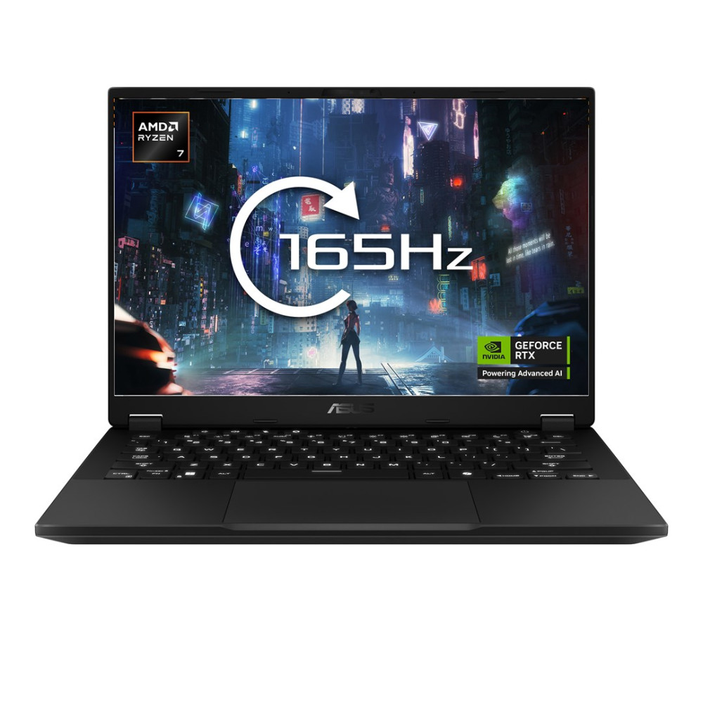 Czarny laptop z ekranem 165Hz, AMD Ryzen 7 i Nvidia RTX