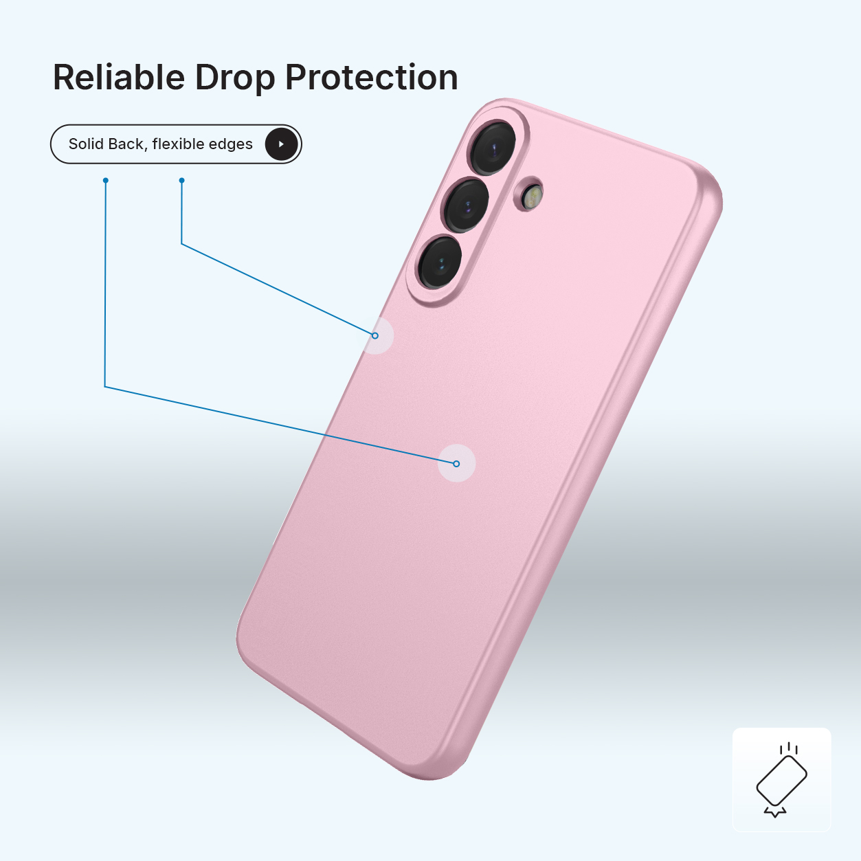 A pink phone case with cameras and cutouts.