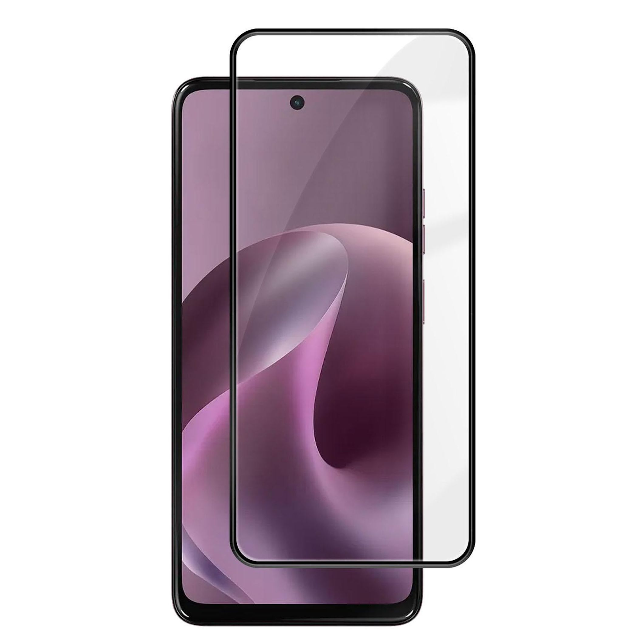 Uno smartphone con una protezione dello schermo leggermente sfalsata.