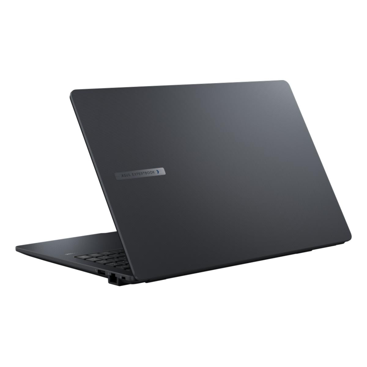 Ein geschlossener, dunkler Laptop mit einem ASUS EXPERTBOOK-Logo auf dem Deckel.