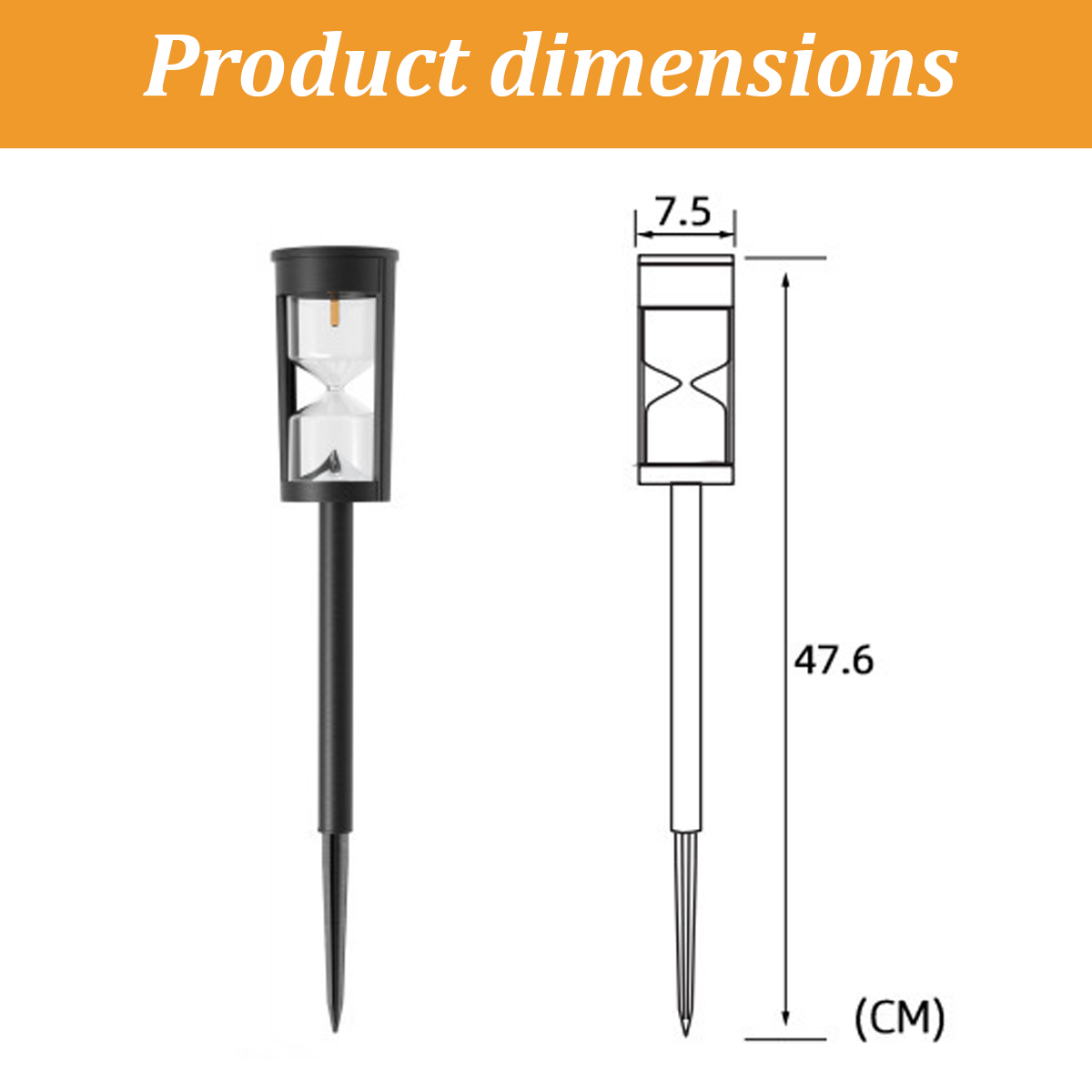 Produktmaße: Lampe mit Sanduhr-Design, 7,5x47,6 cm.