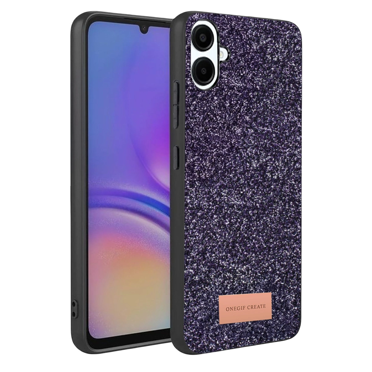 NEWFACE Samsung Galaxy A07 4g Uyumlu Bright Simli Kapak Telefon Kılıfı Derin Mor