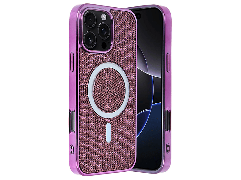 NEWFACE iPhone 16 Pro Max Uyumlu Helen Magsafe Kapak Telefon Kılıfı Derin Mor