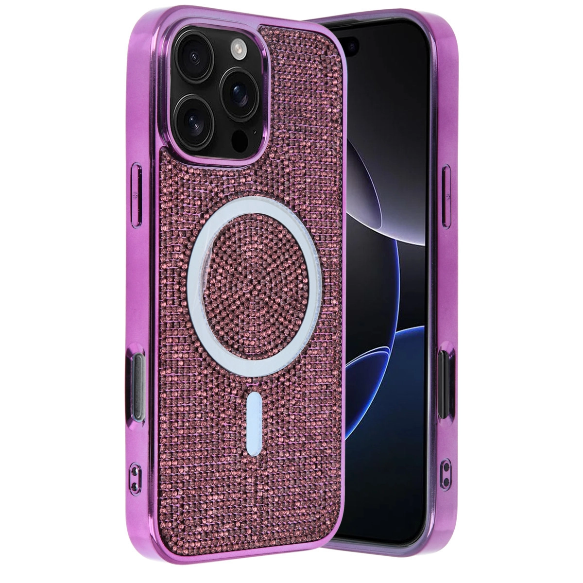 NEWFACE iPhone 16 Pro Max Uyumlu Helen Magsafe Kapak Telefon Kılıfı Derin Mor