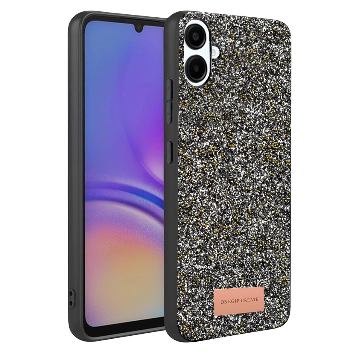 NEWFACE Samsung Galaxy A07 4g Uyumlu Bright Simli Kapak Telefon Kılıfı Gold