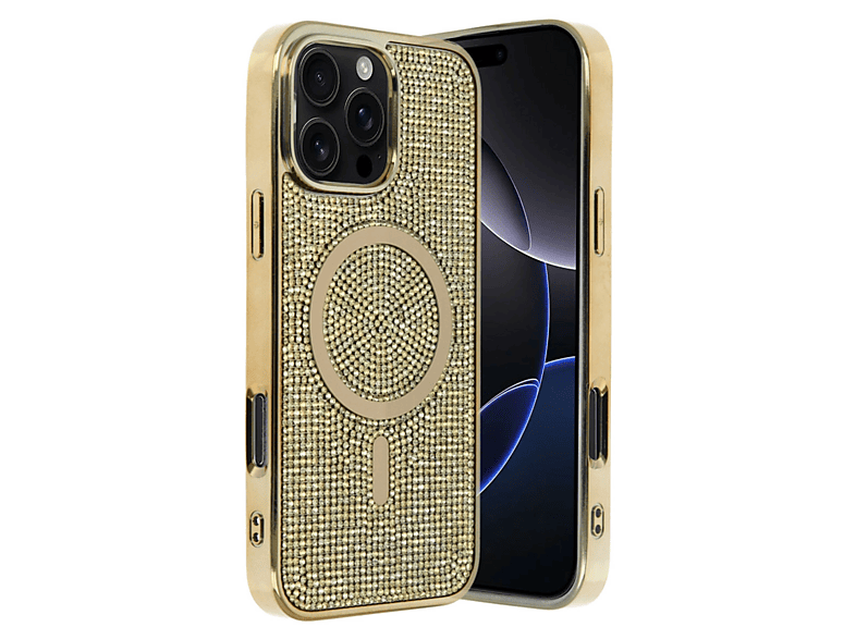 NEWFACE iPhone 16 Pro Uyumlu Helen Magsafe Kapak Telefon Kılıfı Gold