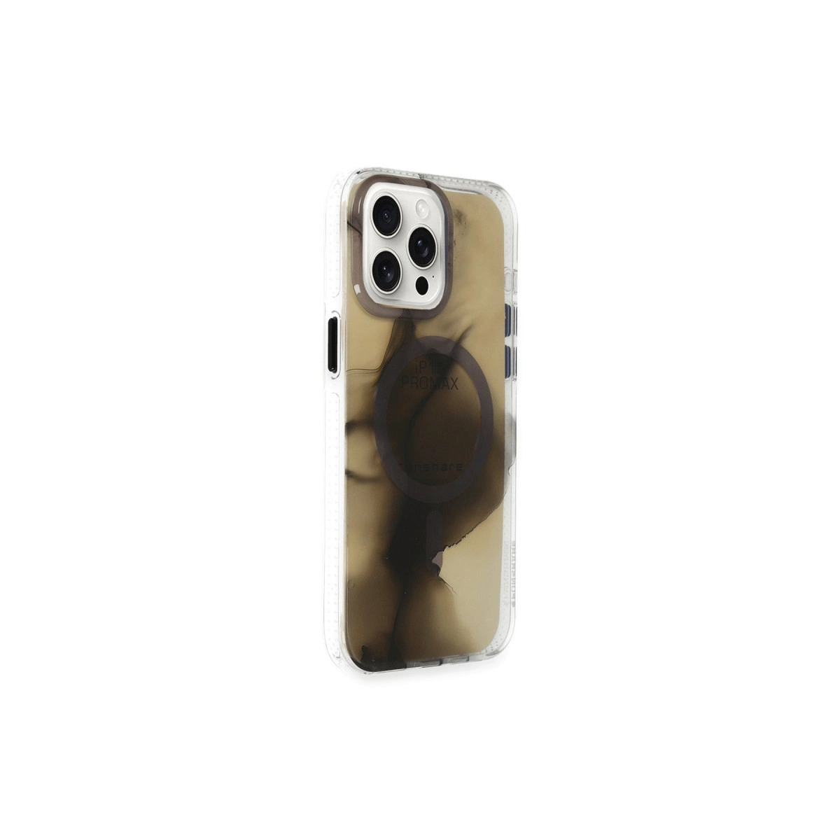 iPhone 14 Pro Max için mermer desenli şeffaf kılıf.