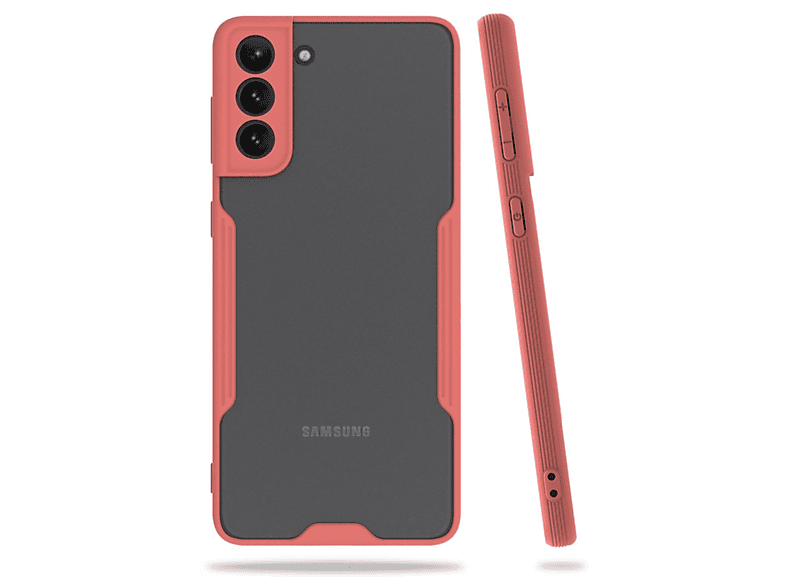 NEWFACE Samsung Galaxy S21 Plus Uyumlu Platin Silikon Telefon Kılıfı Pembe