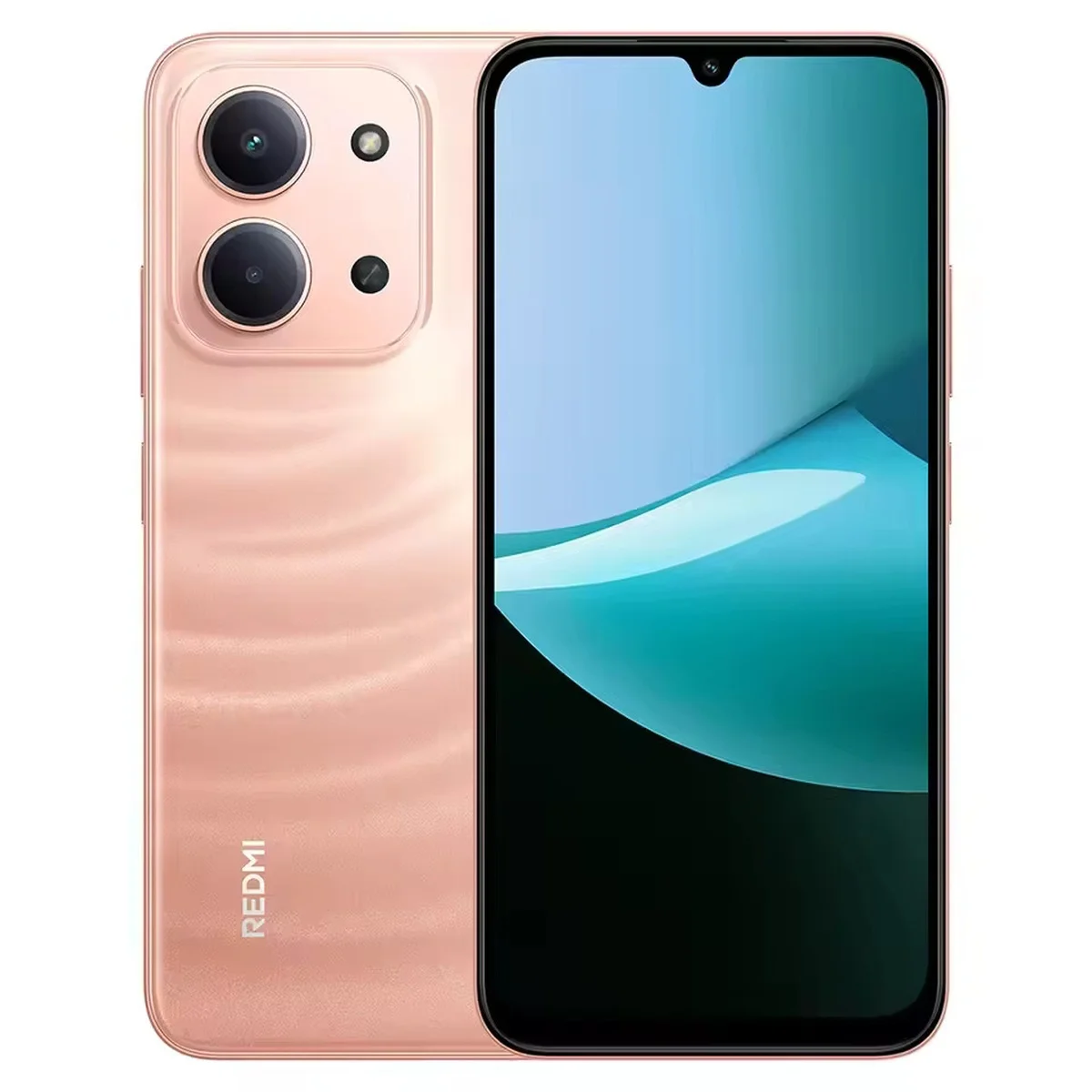 Ein rosafarbenes Smartphone mit zwei Kameras auf der Rückseite und einem Display.