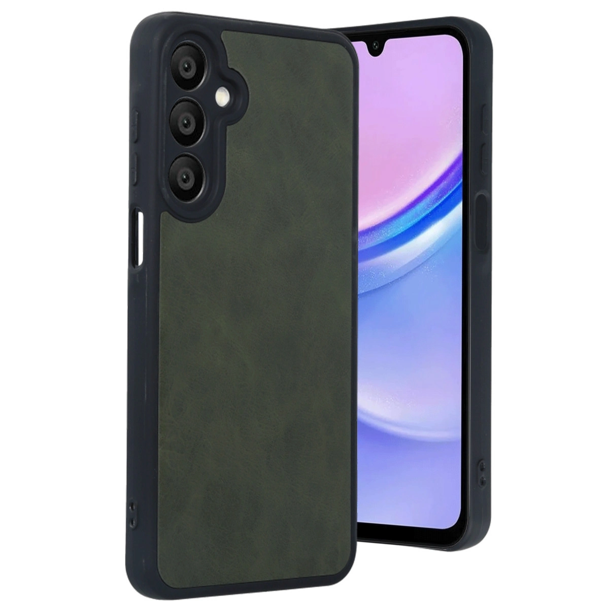 NEWFACE Samsung Galaxy A16 5G Uyumlu Aras Deri Kapak Telefon Kılıfı Koyu Yeşil