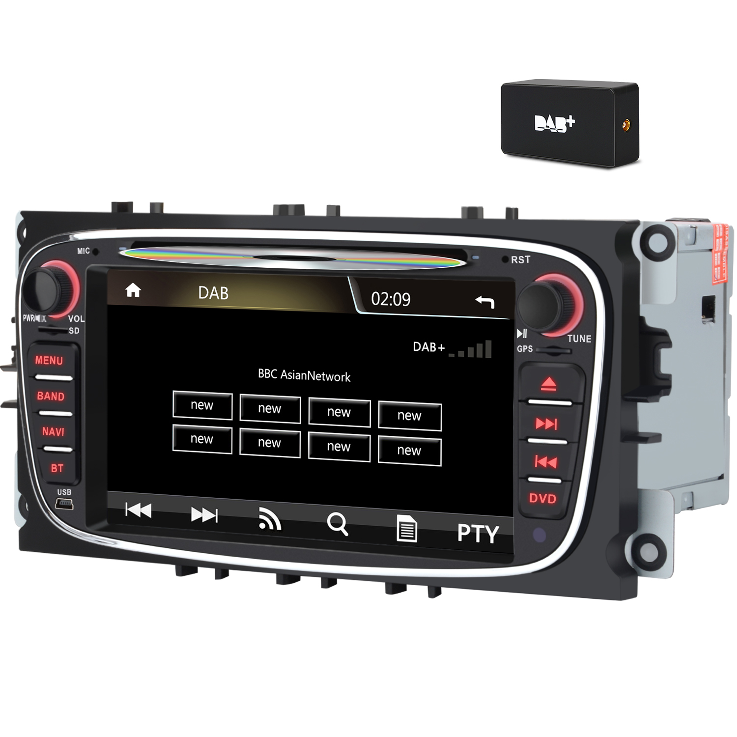 Ein DAB+-Autoradio mit einem externen DAB+-Empfänger.