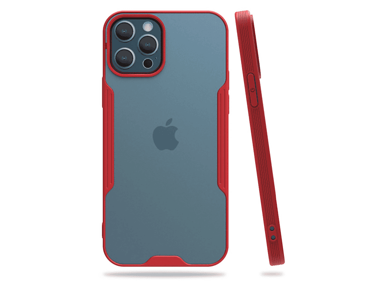 NEWFACE iPhone 12 Pro Max Uyumlu Platin Silikon Telefon Kılıfı Kırmızı