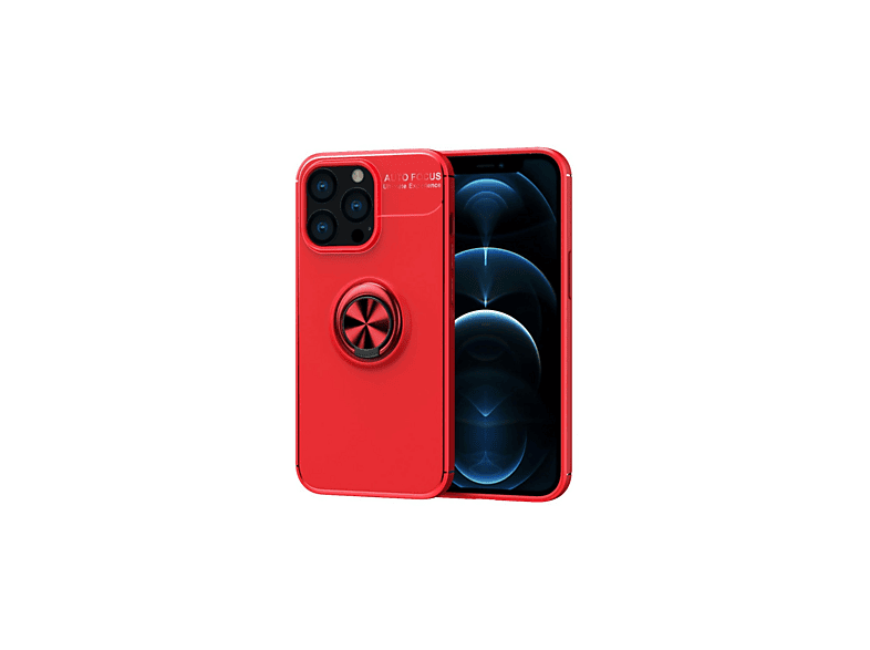 NEWFACE iPhone 13 Pro Uyumlu Range Yüzüklü Silikon Telefon Kılıfı Kırmızı