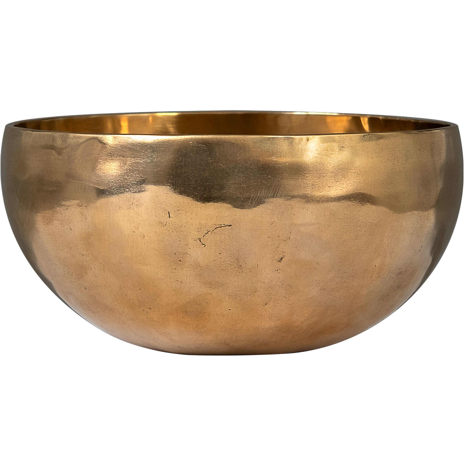 Pürüzsüz, yuvarlak formlu bronz renkli kase.