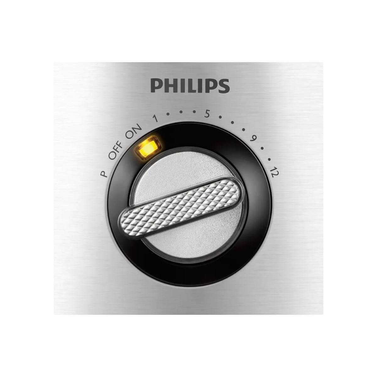 Philips-Gerät mit Drehknopf, beleuchteter 'ON'-Anzeige und Skala von P bis 12.