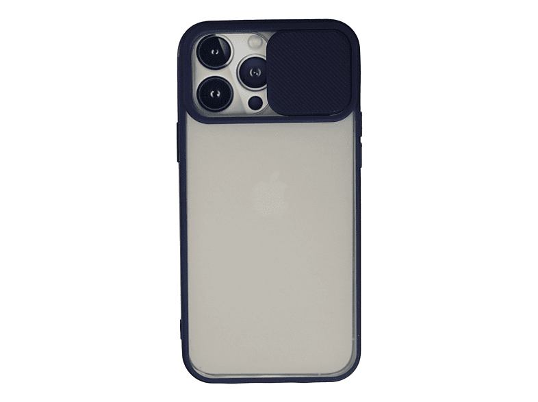 NEWFACE iPhone 13 Pro Max Uyumlu Palm Buzlu Kamera Sürgülü Silikon Telefon Kılıfı Lacivert