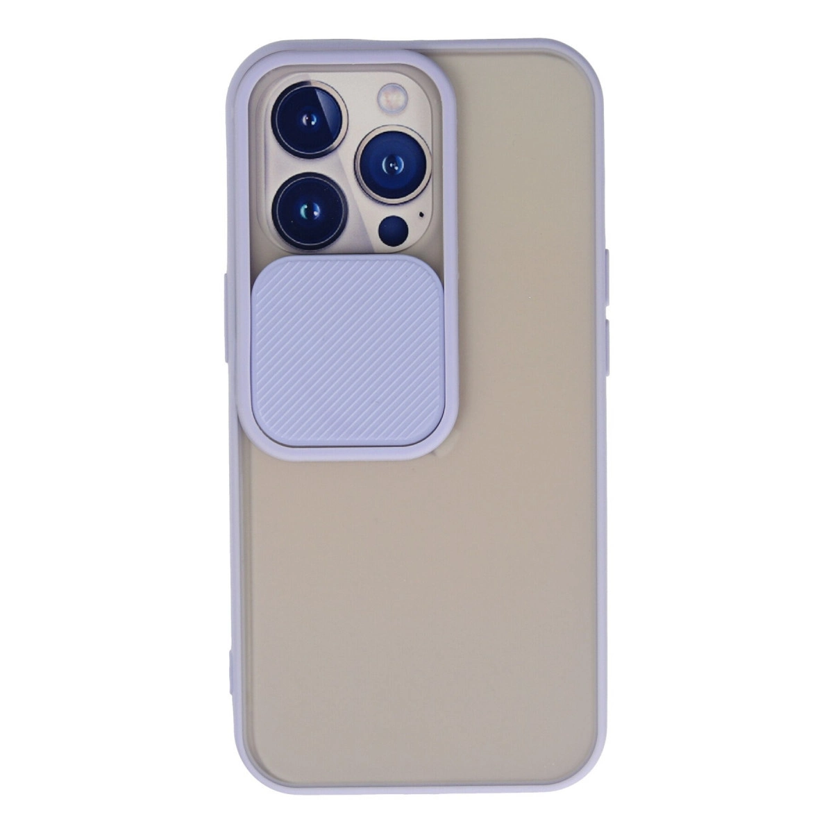 NEWFACE iPhone 13 Pro Uyumlu Palm Buzlu Kamera Sürgülü Silikon Telefon Kılıfı Lila