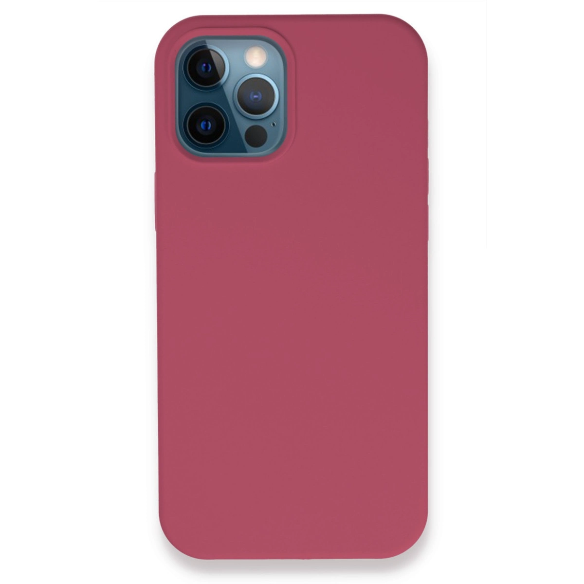 Üçlü kamera lensli pembe telefon kılıfı.