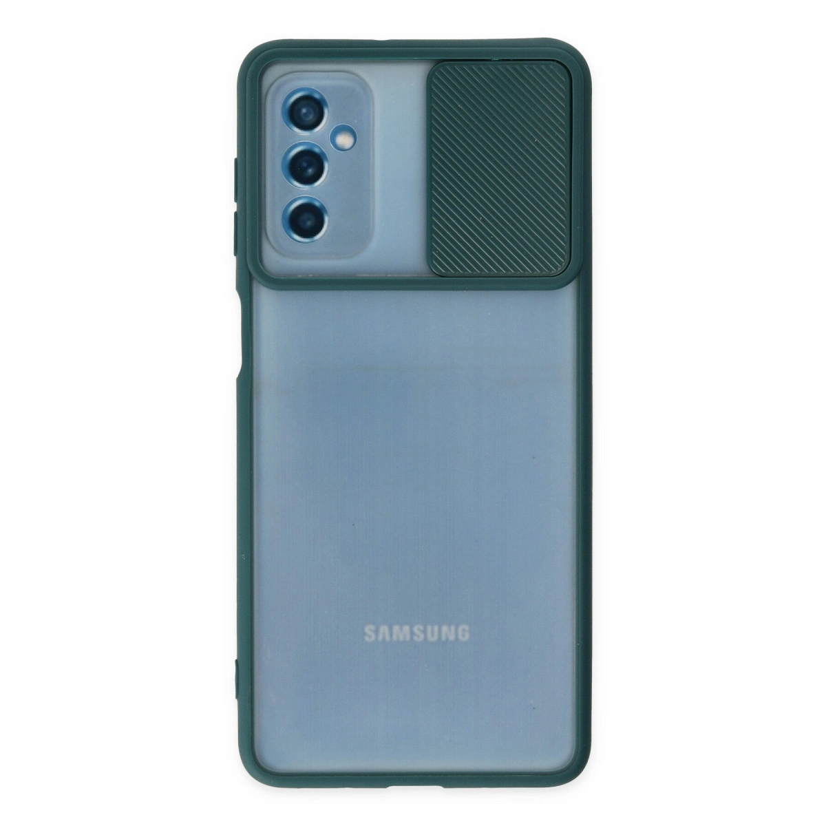 Kameralı ve nervürlü kapaklı mavi Samsung telefon.