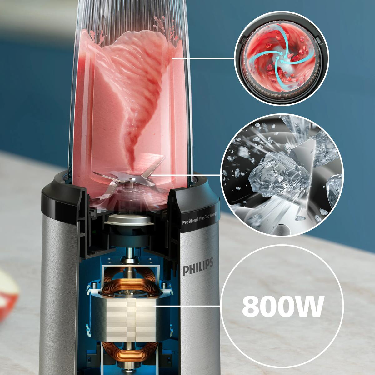 Blender Philips o mocy 800W, kruszący lód i miksujący smoothie.