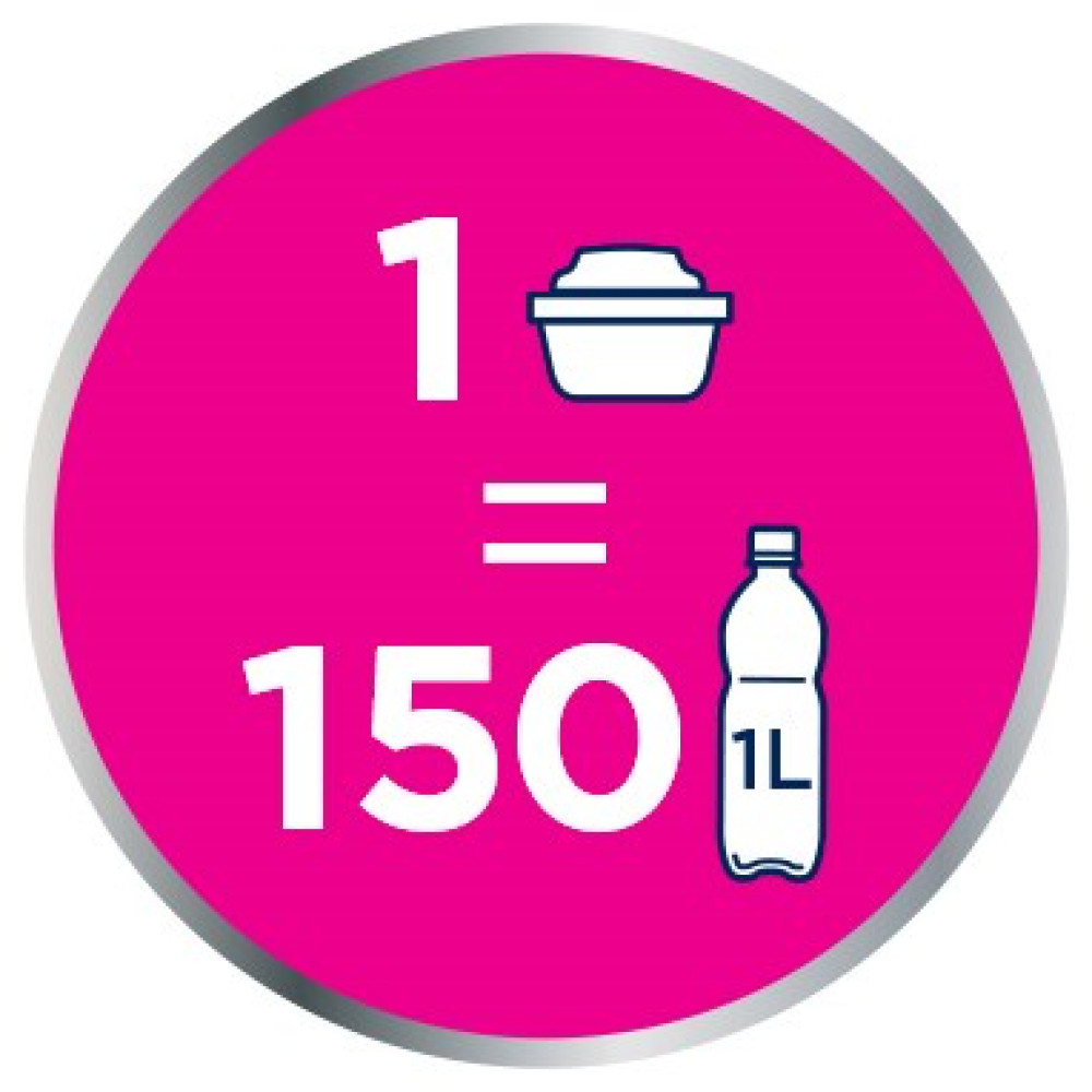 1 Behälter entspricht 150 ml Flasche.