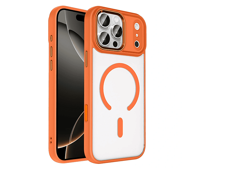 NEWFACE iPhone 17 Pro Max Uyumlu Terea Magsafe Kapak Telefon Kılıfı Turuncu