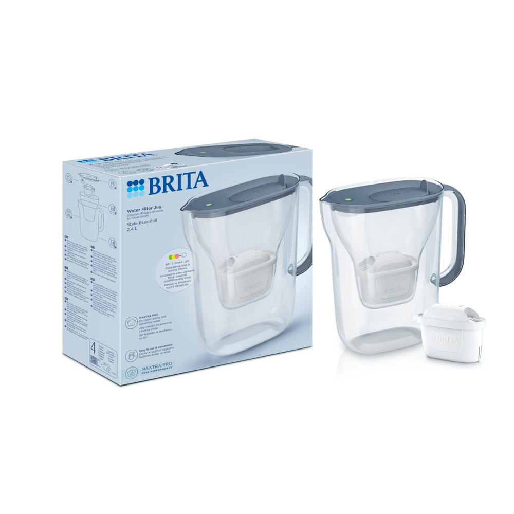 Dzbanek Brita i opakowanie z dodatkowym filtrem.