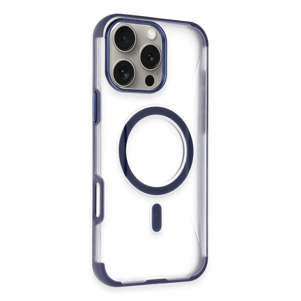 NEWFACE iPhone 14 Pro Max Uyumlu Hilton Magsafe Kapak Telefon Kılıfı Lacivert