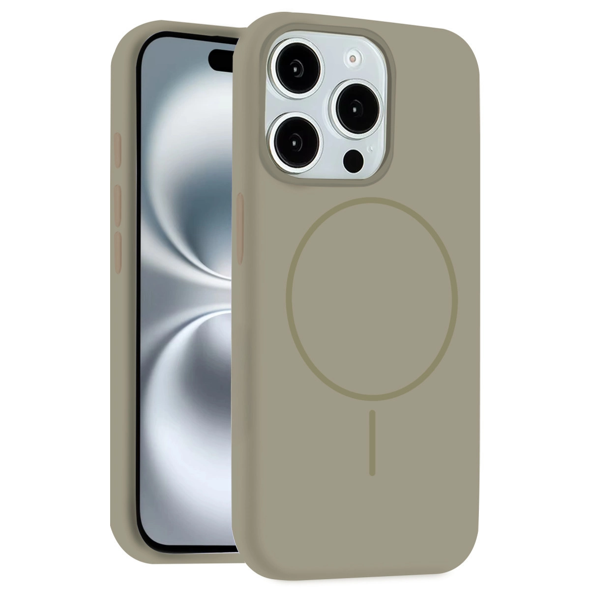 NEWFACE iPhone 15 Pro Max Uyumlu Jully Magsafe Kapak Telefon Kılıfı Çöl Titanyum