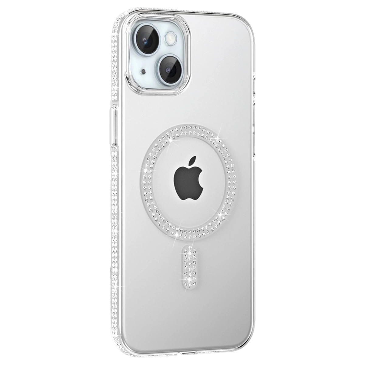 NEWFACE iPhone 14 Uyumlu Move Taşlı Magsafe Kapak Telefon Kılıfı Natural Grey