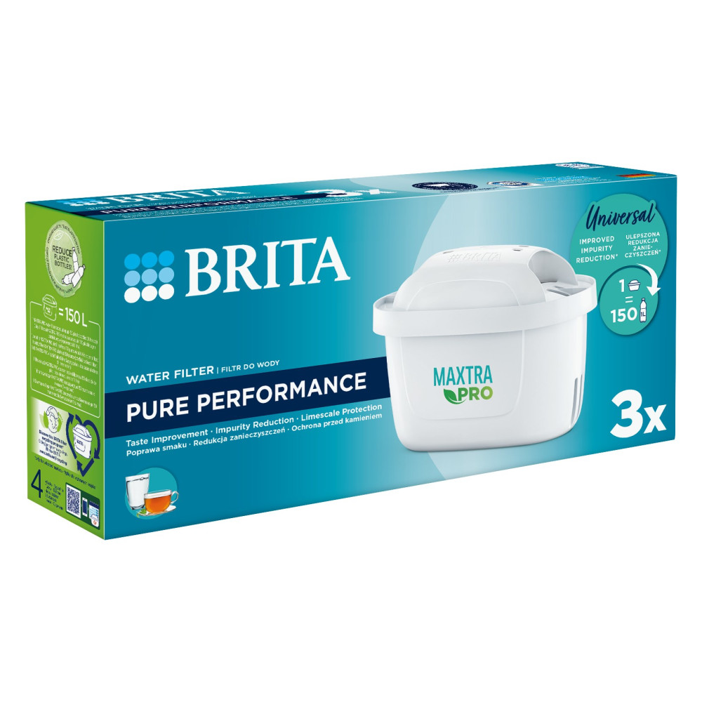 Cartucce filtranti Brita MAXTRA PRO, confezione da 3, per 150L.