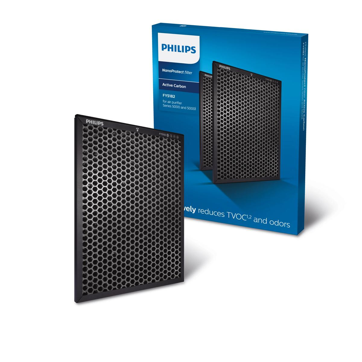 Ein aktiver Kohlefilter von Philips mit wabenartiger Struktur.