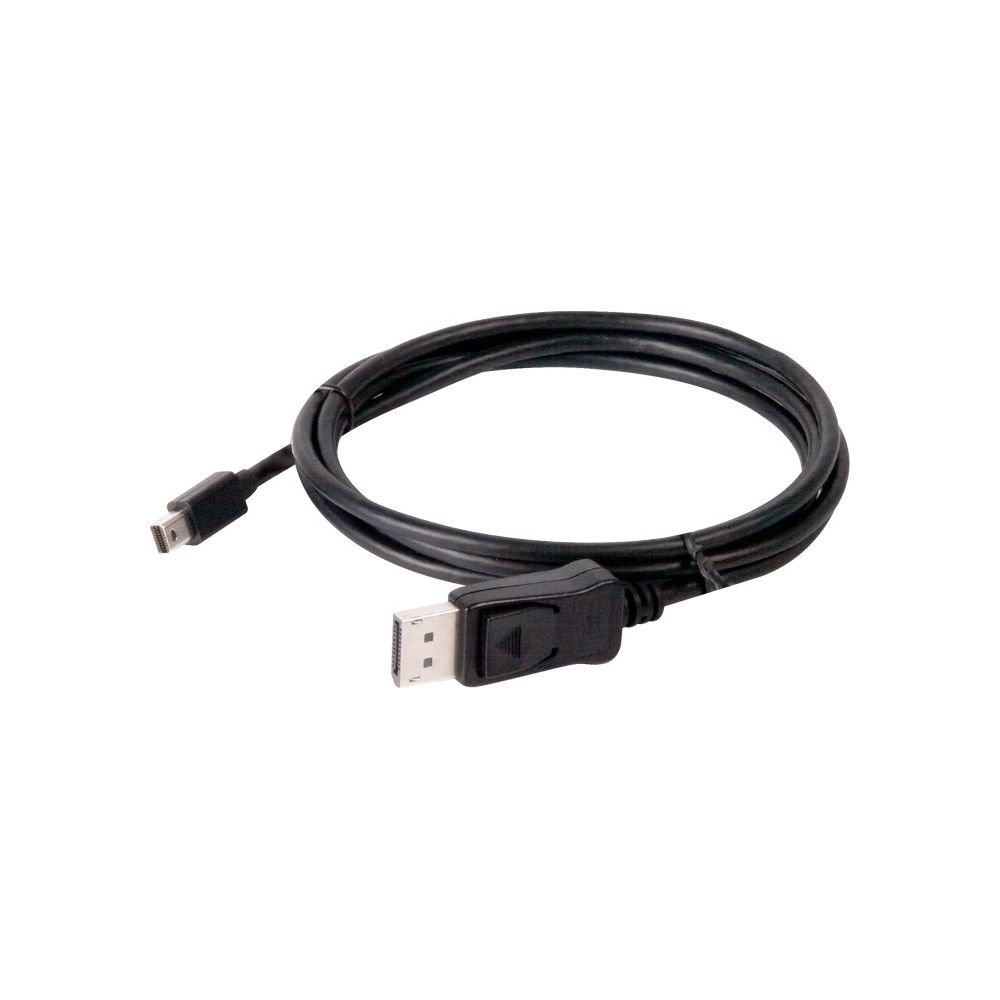 Schwarzes Kabel mit zwei Anschlüssen, auf weißem Hintergrund.